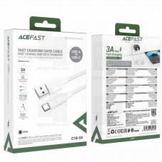 Кабель USB - Type-C Acefast C18-04 (3A, оплетка нейлон, 1.2 м) Белый