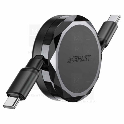 Кабель Type-C - Type-C Acefast С13-03 (3A, 60W, PD, 0.8 м) Черный