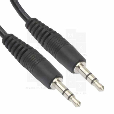 Кабель AUX 3,5 мм Jack - 3,5 мм Jack (3 м) Черный