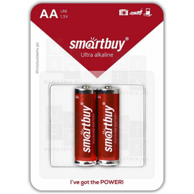 Батарейка AA LR6 Smartbuy Alkaline 1.5V (2 шт. в блистере)