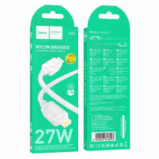 Кабель USB - Lightning Hoco X113 (2.4A, оплетка нейлон) Белый