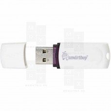 USB-флеш 8GB (USB 2.0) Smartbuy Glossy Белый