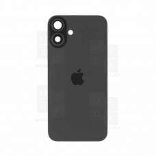 Задняя крышка iPhone 16 Plus Черный (стекло, монолит, MagSafe, логотип) Премиум
