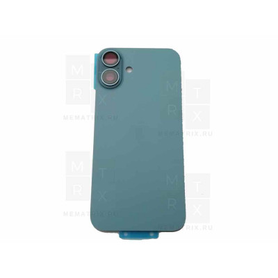 Задняя крышка iPhone 16 Plus Бирюзовый (стекло, монолит, MagSafe, логотип) Премиум