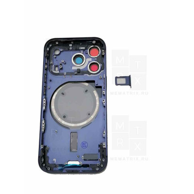 Задняя крышка (корпус) iPhone 17 Pro (A3523) Blue (синяя) в сборе