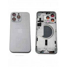 Задняя крышка (корпус) iPhone 15 Pro Max white (белый) в сборе Премиум