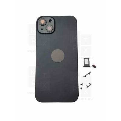 Задняя крышка (корпус) iPhone 15 Plus (A3094) (1 Sim) Черный Премиум в сборе