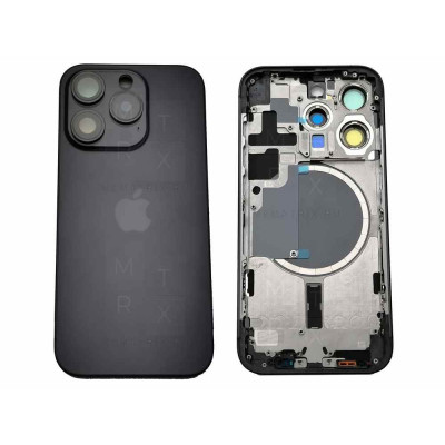 Задняя крышка (корпус) iPhone 15 Pro black (черный) в сборе