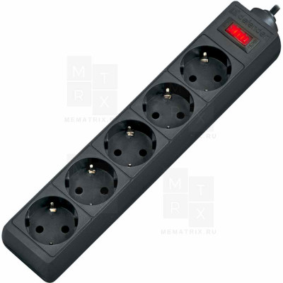 Сетевой фильтр Defender ES (5 розеток, 5 м) Черный