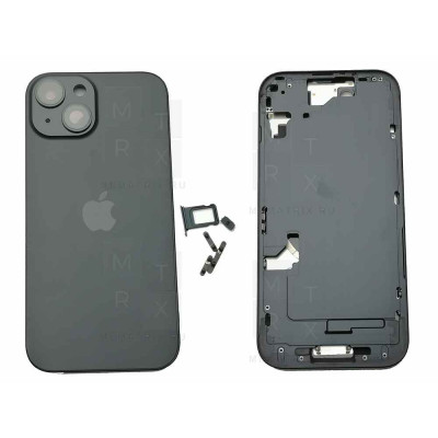 Задняя крышка (корпус) iPhone 15 black (черный) в сборе