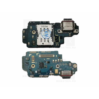 Нижняя плата (шлейф) для Samsung Galaxy S24 Ultra (S928B) разъем зарядки, разъем SIM, микрофон Премиум