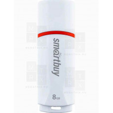 USB-флеш 8GB (USB 2.0) Smartbuy Crown Белый