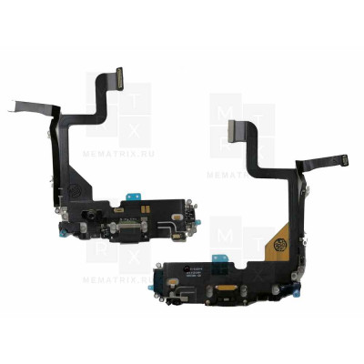 Нижняя плата (шлейф), iPhone 13 Pro разъем зарядки, микрофон Черный Премиум