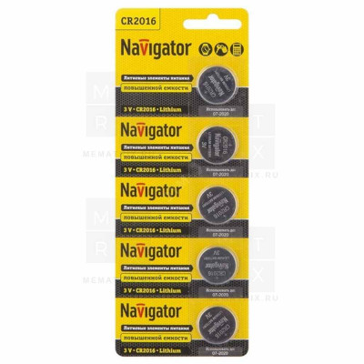 Батарейка CR2016 Navigator 94 763