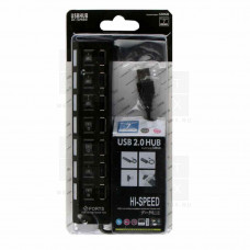Хаб USB 2.0 с выключателем SBHA-7207-B, 7 портов черный, Smartbuy