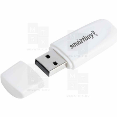 USB-флеш 32GB (USB 2.0) Smartbuy Scout Белый