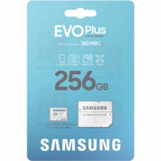 Карта памяти MicroSDXC 256GB Class 10 Samsung Evo Plus U3 V30 A2 + SD адаптер