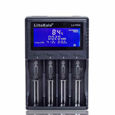 Сетевое зарядное устройство LiitoKala Lii-PD4 для аккумуляторов 18650 (с дисплеем)