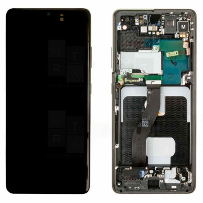 Samsung Galaxy S21 Ultra (G998B) тачскрин + экран (модуль) Черный Oled (Full Size) с рамкой