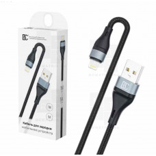 Кабель USB - Lightning BC X57 (5A, оплетка ткань) Черный