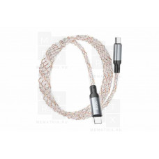 Кабель Type-C - Lightning Hoco U112 (3A, 20W, PD, прозрачный светящийся) Серый