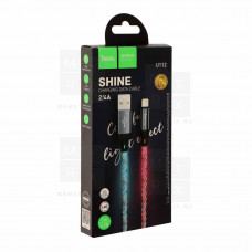 Кабель USB - Lightning Hoco U112 (2.4А, прозрачный светящийся) Серый