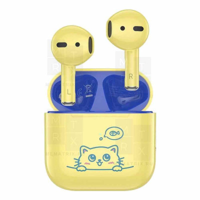 Беспроводные наушники Bluetooth Hoco EW112 (для детей, TWS, вкладыши) Желтый
