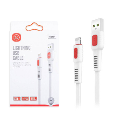 Кабель USB - Lightning XO NB151 (2.4A, плоский) Белый Кабель USB - Lightning XO NB151 (2.4A, плоский) Белый