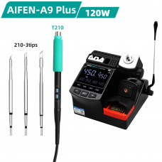 Паяльная станция Aifen A9 Plus (Т115, T210, T245) (120W, 1 канал, ручка T210 + 3 жала) Паяльная станция Aifen A9 Plus (Т115, T210, T245) (120W, 1 канал, ручка T210 + 3 жала)