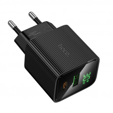 Сетевое зарядное устройство Type-C Hoco CS82A (20W, PD, с дисплеем) Черный