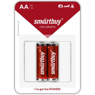 Батарейка AA LR6 Smartbuy Alkaline 1.5V (2 шт. в блистере)