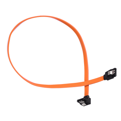 Кабель SATA - SATA GoPower (угловой, силикон, 0.5 м) Оранжевый