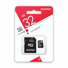 Карта памяти MicroSDHC 32GB Class 10 Smartbuy UHS-I + SD адаптер