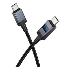 Кабель Type-C - Type-C Hoco X118 (3A, 60W, PD, оплетка нейлон, с дисплеем) Черный Кабель Type-C - Type-C Hoco X118 (3A, 60W, PD, оплетка нейлон, с дисплеем) Черный