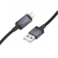 Кабель USB - Lightning Hoco X118 (2.4A, оплетка нейлон, с дисплеем) Черный Кабель USB - Lightning Hoco X118 (2.4A, оплетка нейлон, с дисплеем) Черный