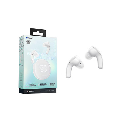 Беспроводные наушники Bluetooth Acefast T9 (TWS, вакуумные, с дисплеем, активное шумоподавление) Белый