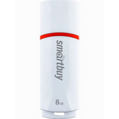 USB-флеш 8GB (USB 2.0) Smartbuy Crown Белый