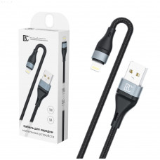 Кабель USB - Lightning BC X57 (5A, оплетка ткань) Черный Кабель USB - Lightning BC X57 (5A, оплетка ткань) Черный