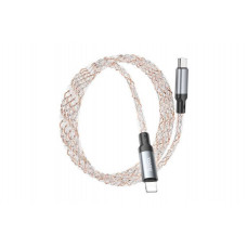 Кабель Type-C - Lightning Hoco U112 (3A, 20W, PD, прозрачный светящийся) Серый