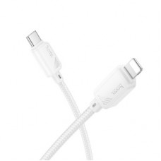 Кабель Type-C - Lightning Hoco X113 (3A, 27W, PD, оплетка нейлон) Белый