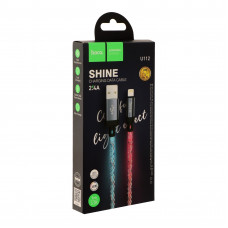 Кабель USB - Lightning Hoco U112 (2.4А, прозрачный светящийся) Серый Кабель USB - Lightning Hoco U112 (2.4А, прозрачный светящийся) Серый