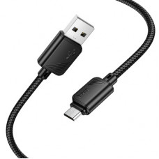 Кабель USB - MicroUSB Hoco X113 (2.4A, оплетка нейлон) Черный